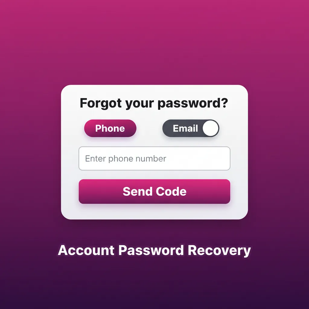 Reset your account password via email link or SMS code; verify, set a new password, sign in, and update 2FA.