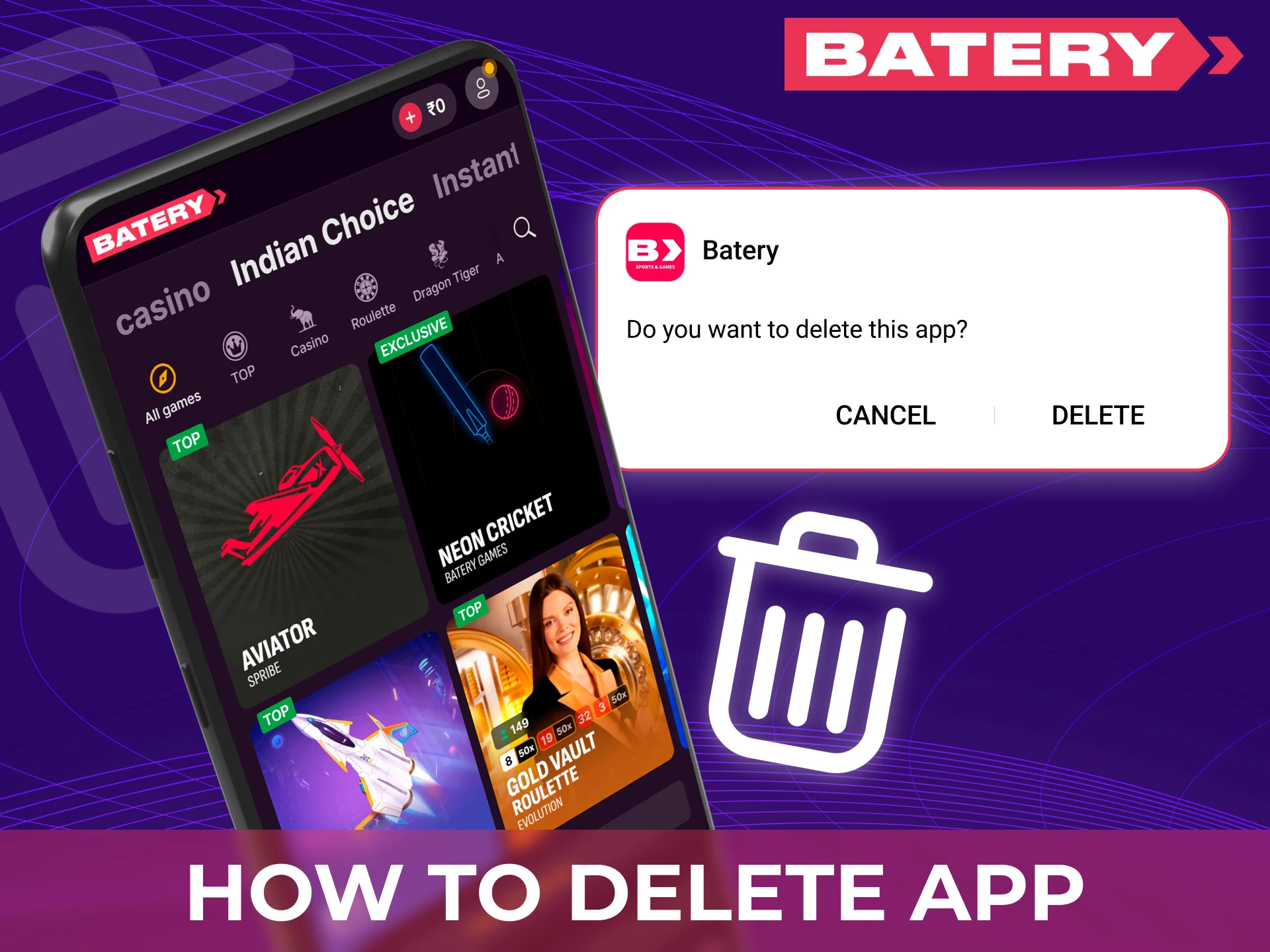 Remove the Baterybet app easily through your phone settings today.