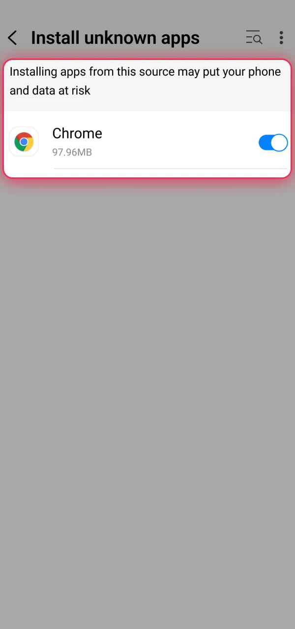 Enable installation from unknown sources in phone settings for Baterybet.
