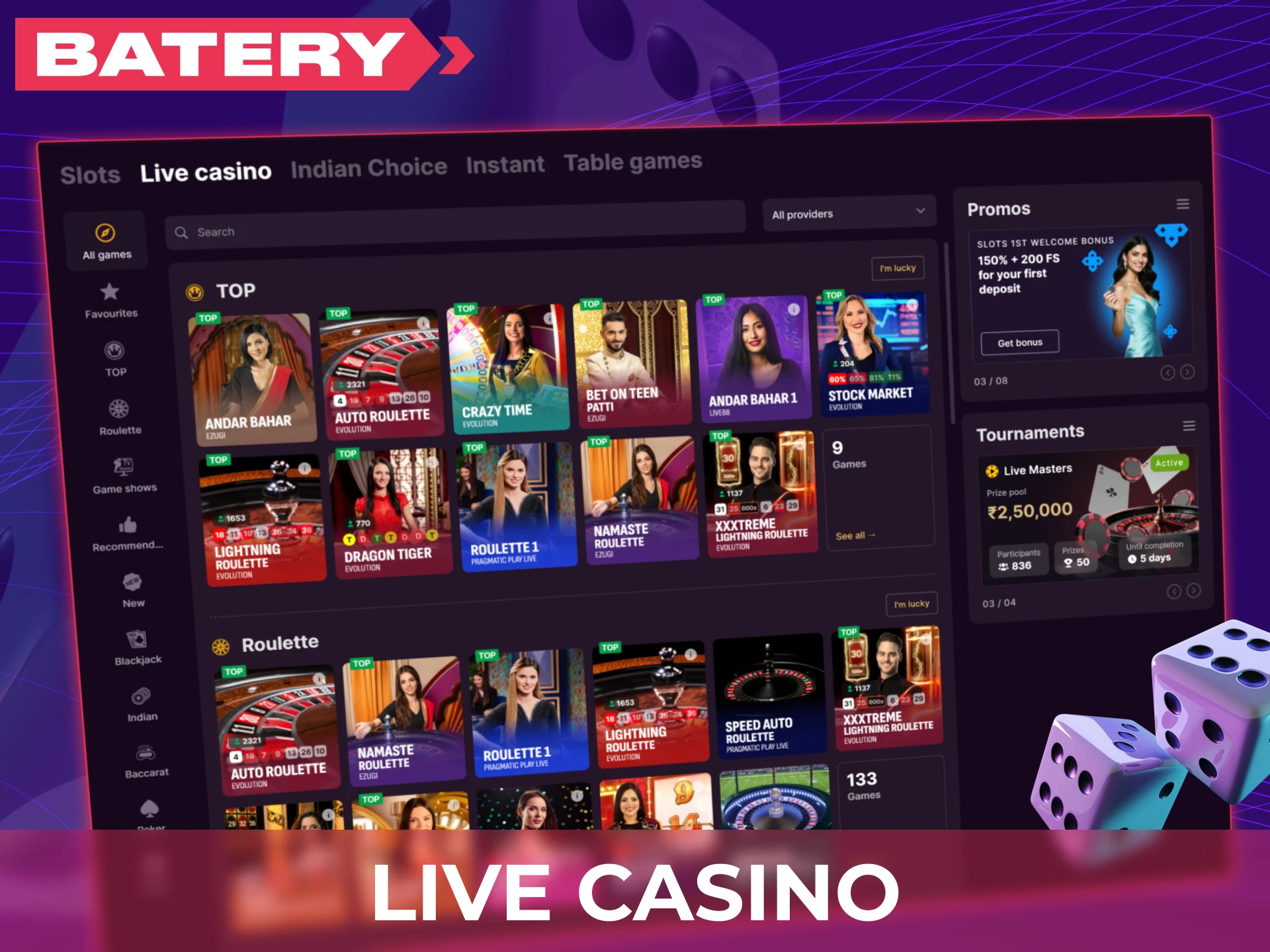 Live betting at Baterybet lets players wager during matches with constantly updated odds, real-time stats, and instant reactions to key game events.