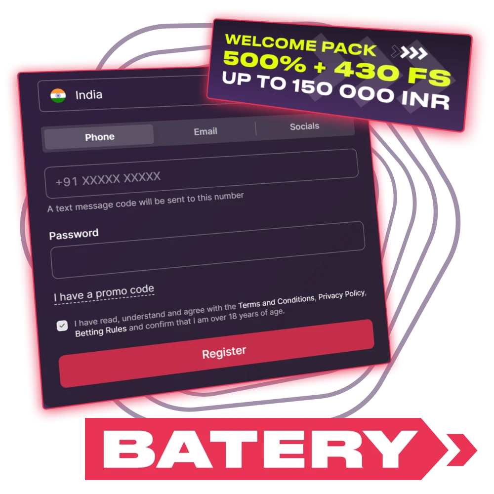 Batery India account setup covering registration, login and verification for secure access to casino, sports and mobile play.