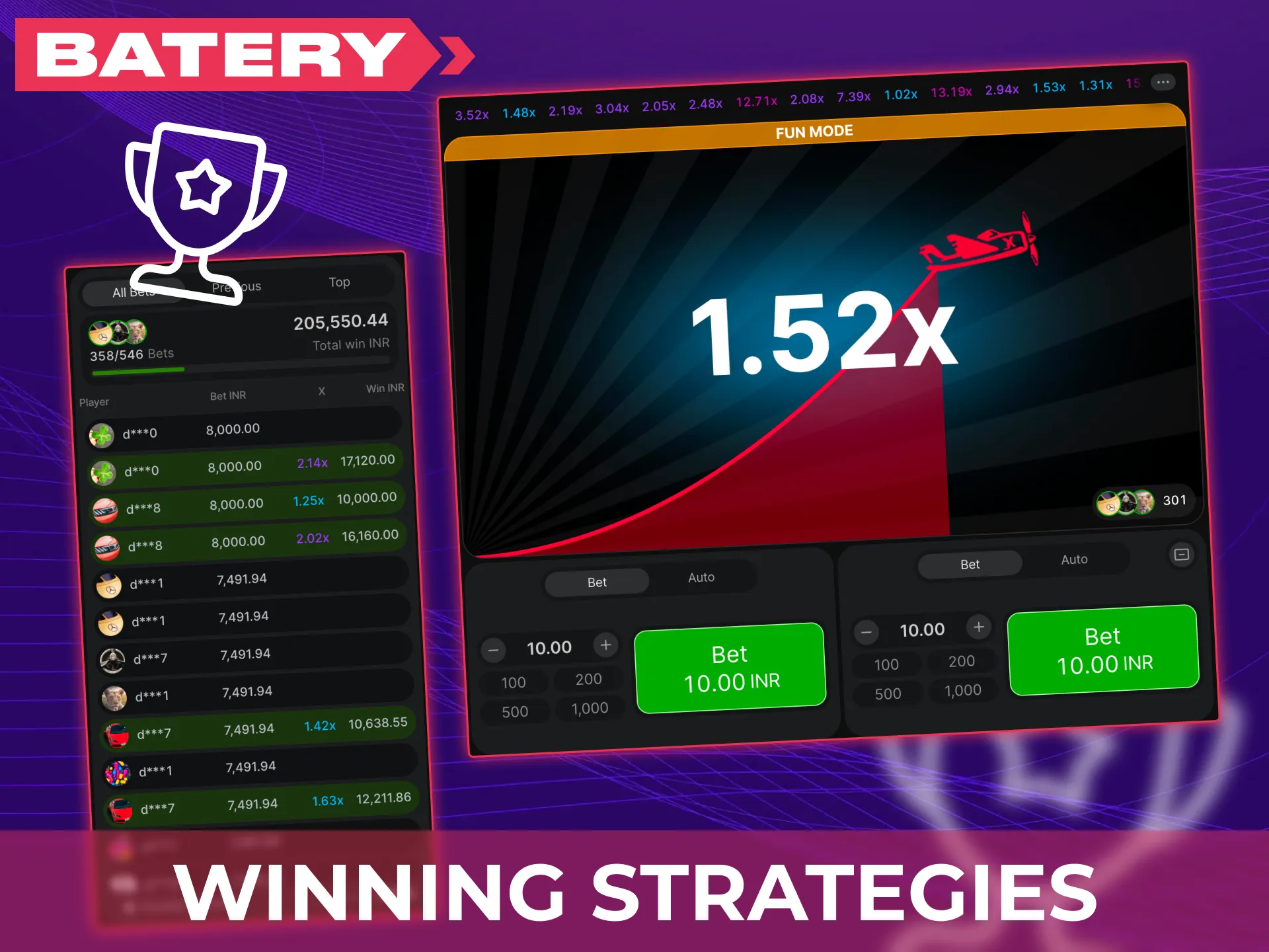 Apply effective winning strategies for Batery Aviator to maximize your payouts.