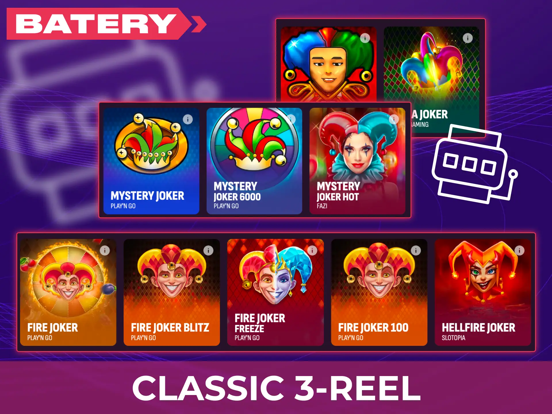 Play classic 3-reel slots at Batery for a traditional casino feel.